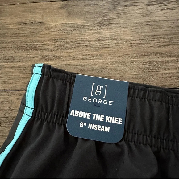 NWT George Mens Large 36-38 Striped Lined E-Boardshorts 8” Inseam Shorts L Blue - Picture 6 of 6